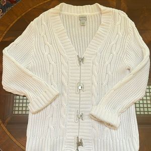 Chicos cardigan cotton heavyweight traditional style size large/chicos 3